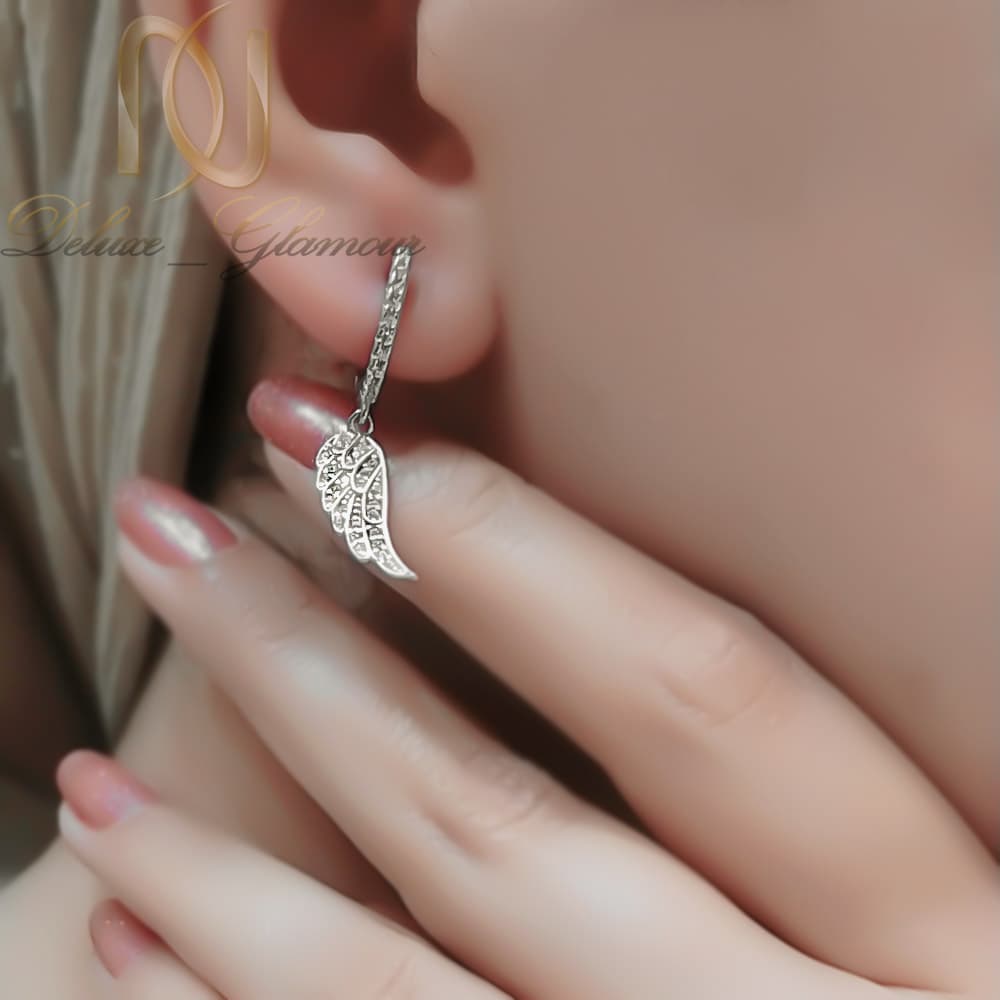 گوشواره نقره 925 طرح بال فرشته — تصویر ۲