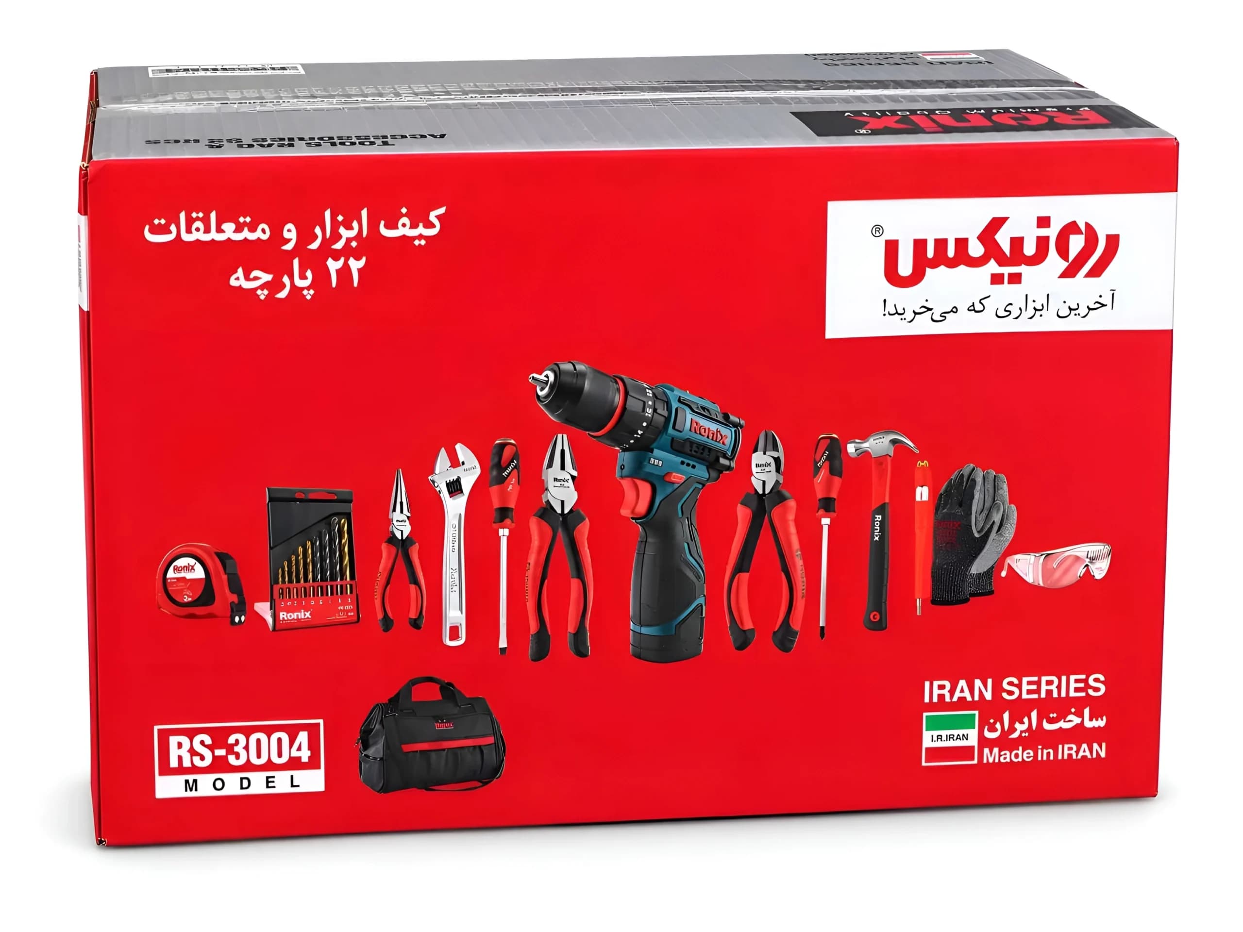 کیف ابزار همراه با متعلقات 22 عددی رونیکس مدل RS-3004 — تصویر ۲