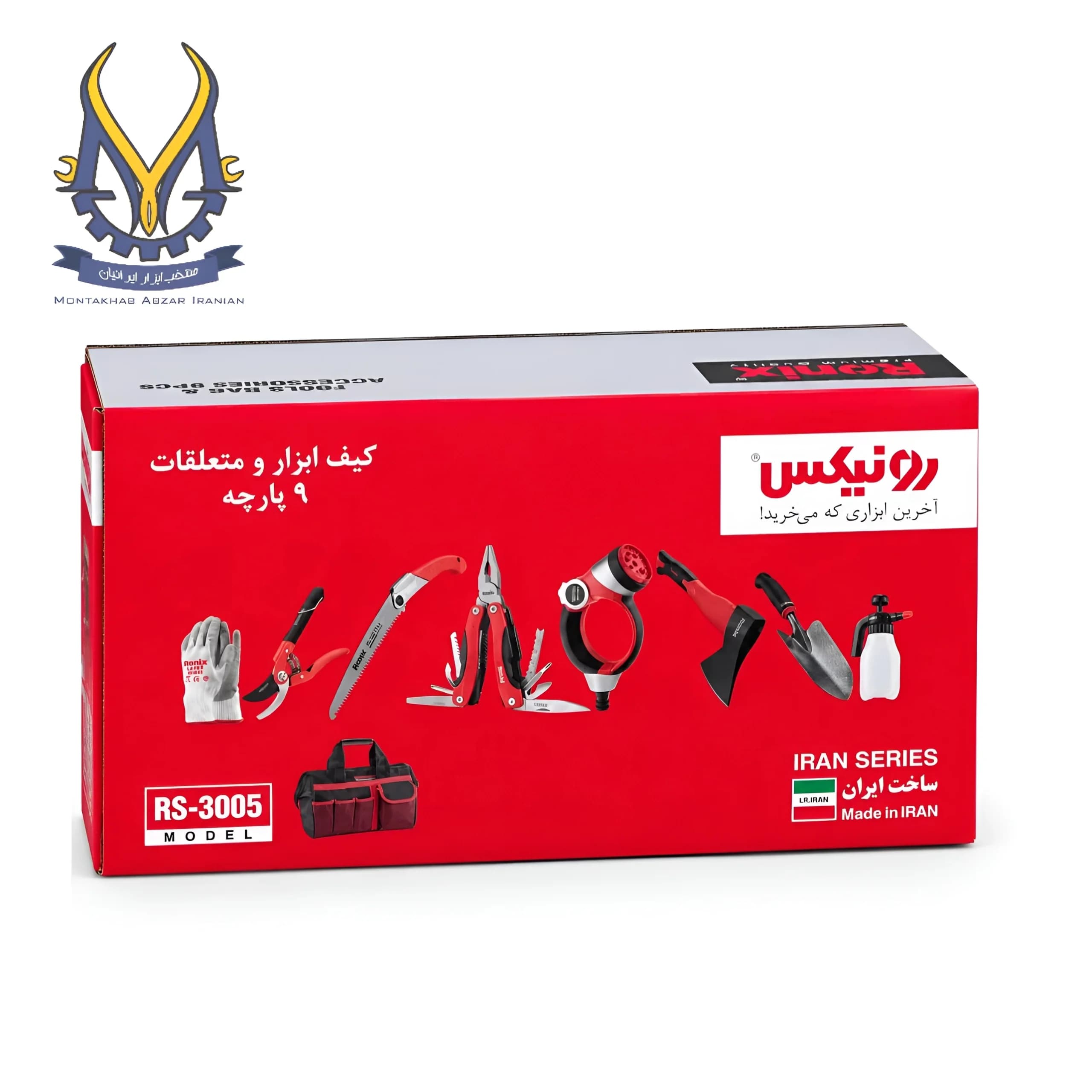 کیف ابزار همراه با متعلقات 9عددی رونیکس مدل RS-3005 — تصویر ۲
