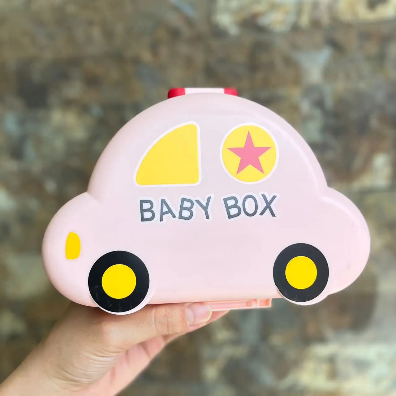 ست شیشه شور سیلیکونی و آبچکان مسافرتی طرح ماشین Baby Box — تصویر ۴