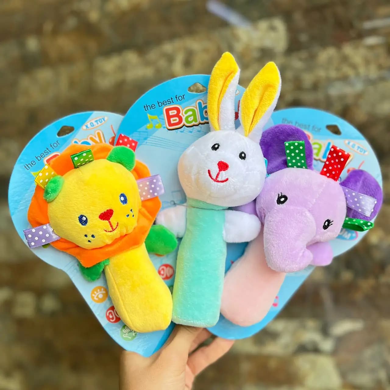 جغجغه سوسیسی پولیشی دو کاره طرح حیوانات X_Q Toy