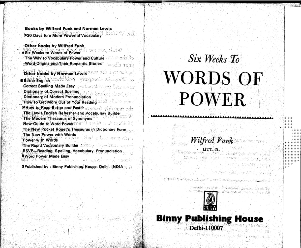 کتاب Six Weeks to Words of Power (شش هفته تا واژگان قدرتمند) نسخه انگلیسی PDF | Wilfred Funk