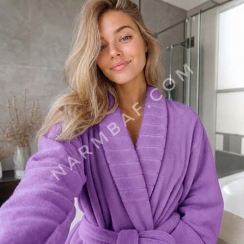 حوله تن پوش زنانه دورو نخ سایز 125 (L) یاسمنی