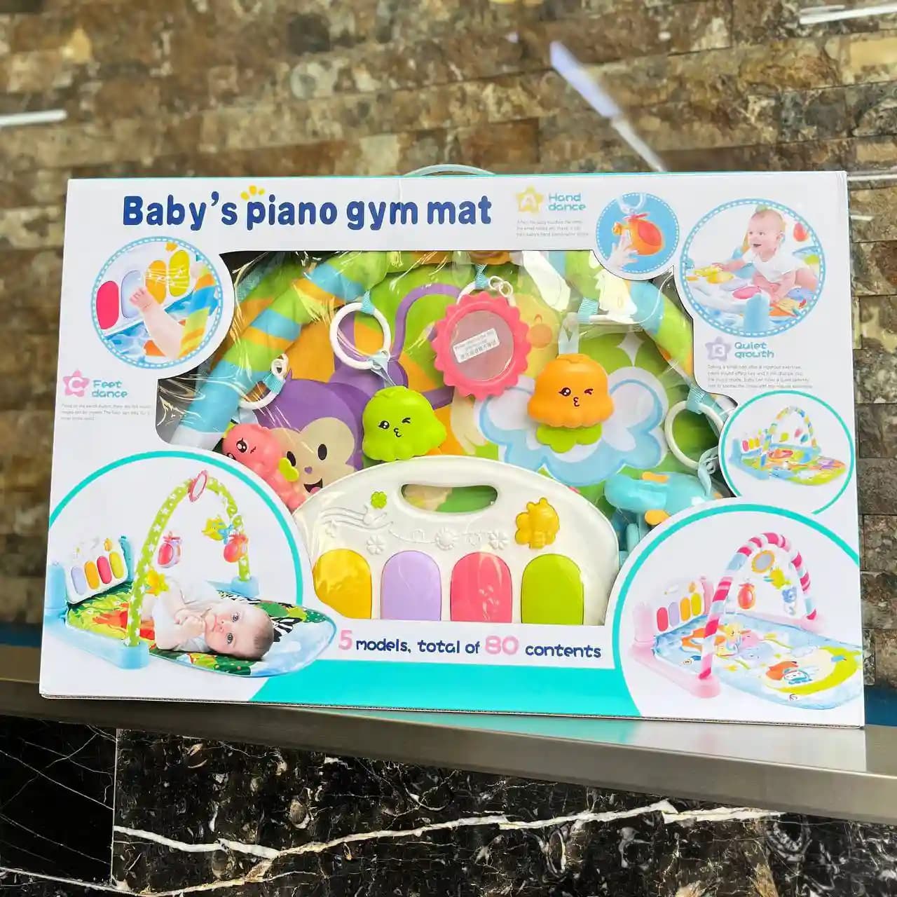 تشک بازی پیانودار Baby Piano Gym Mat طرح حیوانات جنگل — تصویر ۶