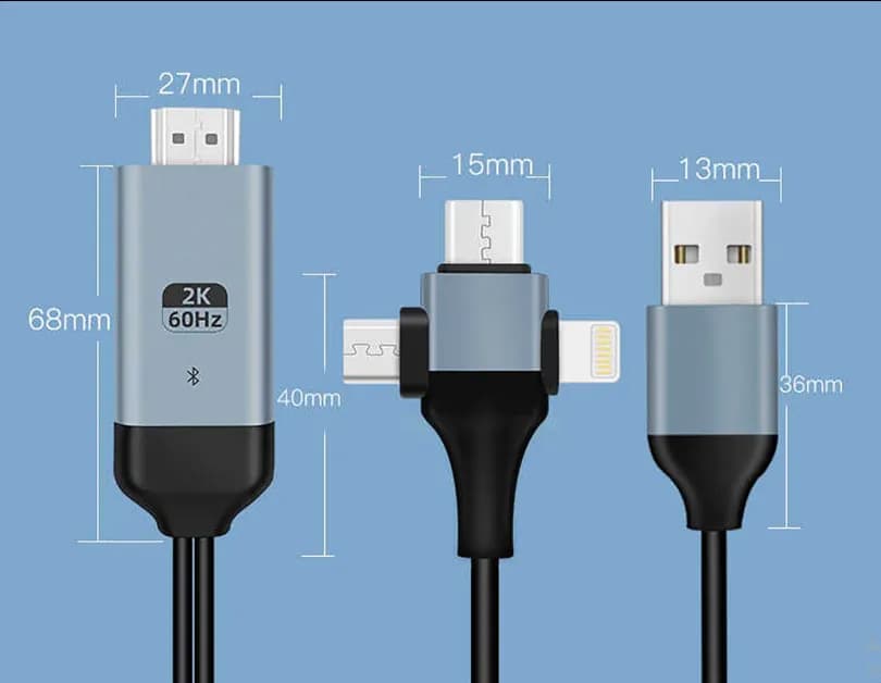 تبدیل میکرو،آیفون،Type-c به HDMI HDTV 1080P — تصویر ۲