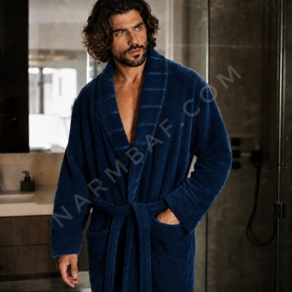حوله تن پوش دورو نخ مردانه VIP سایز 135 (XL) سرمه ای