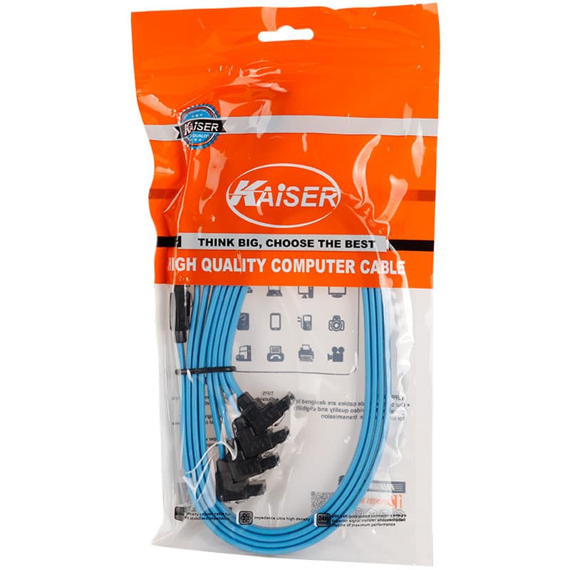 کابل هارد ساتا قفل دار آبی KAISER 6