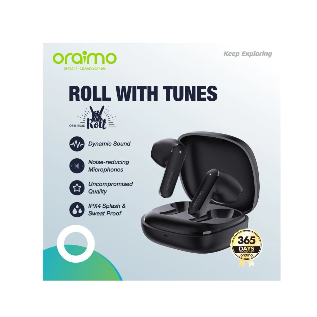 هندزفری بیسیم ORAIMO ROLL OEB-E03D (اصلی)+گارانتی 18 ماهه✅ — تصویر ۲