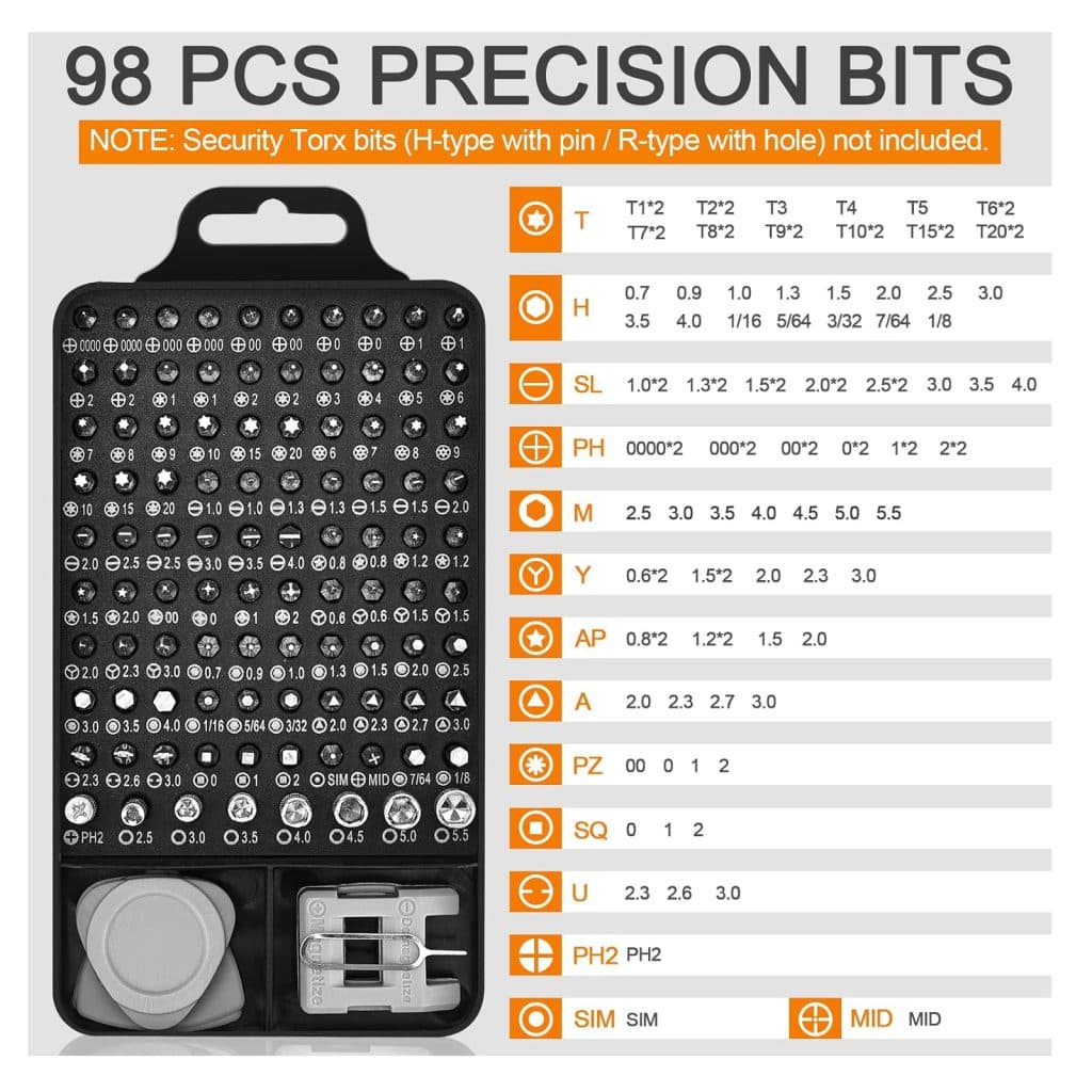پیچ گوشتی ست 115تیکه طوسی مدل EAG-0115A(کیفیت بالا) — تصویر ۱۱