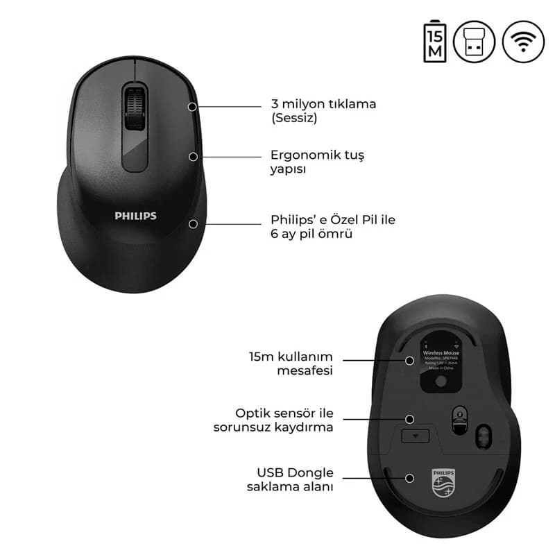 ماوس بی سیم فیلیپس 4000Series SPK7448 — تصویر ۷