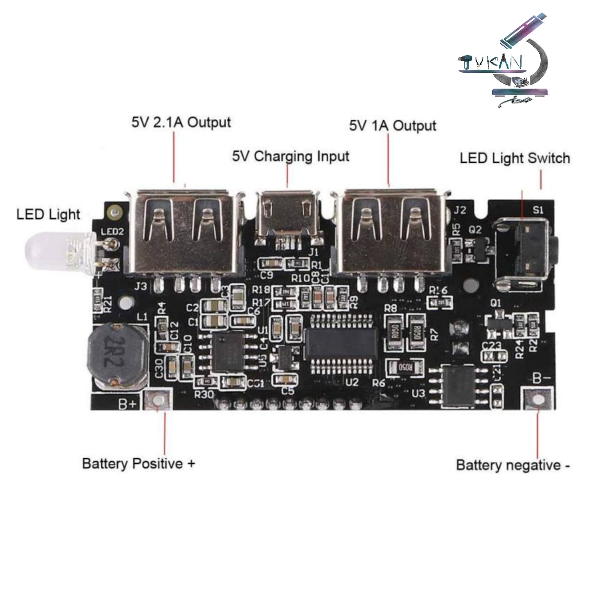 ماژول پاور بانک و نمایشگر مدل O2-A2V5 — تصویر ۳