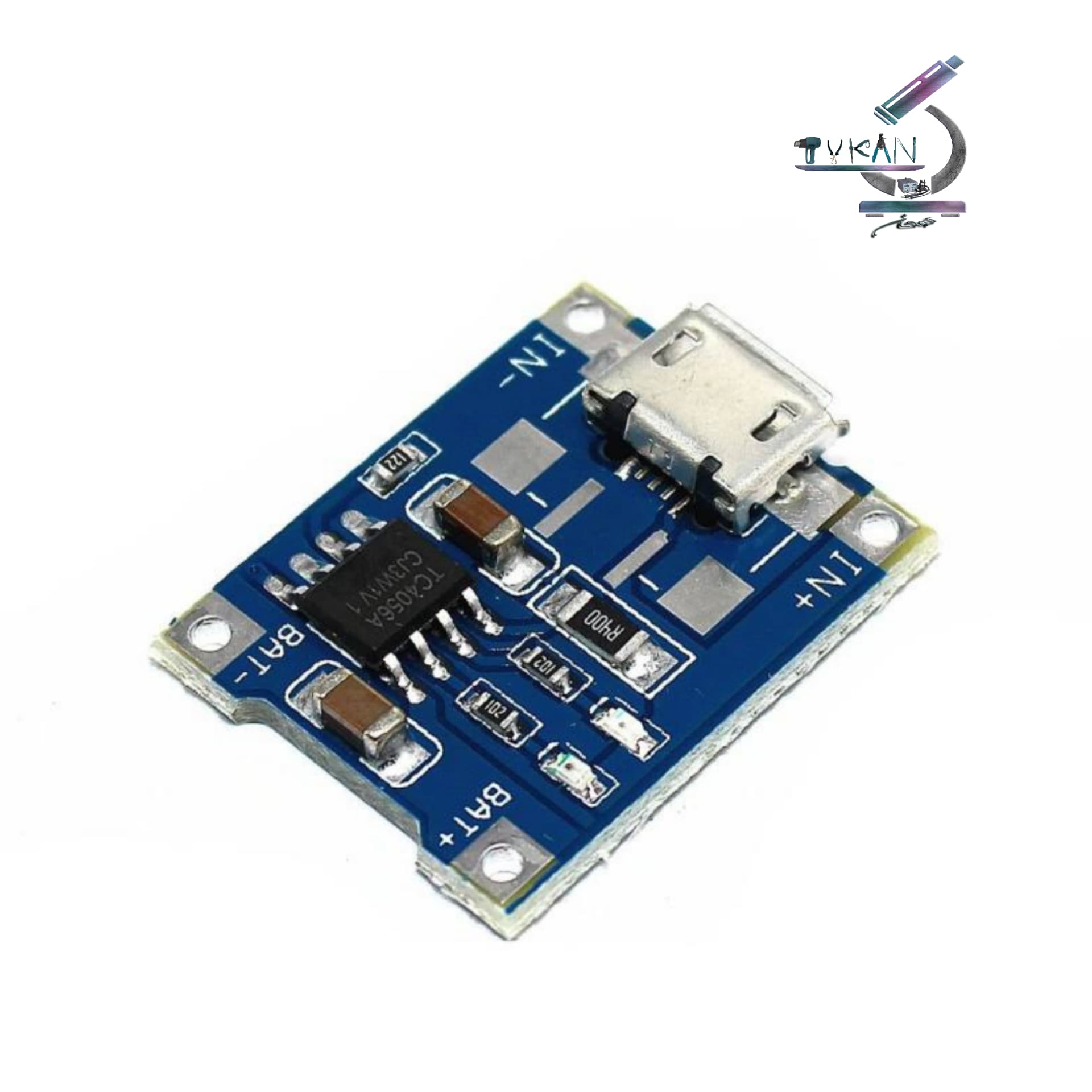 ماژول شارژ باتری لیتیومی TP4056 با پورت Micro USB — تصویر ۲