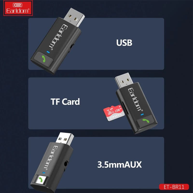 دانگل بلوتوث خودرو Earldom ET-BR11 AUX — تصویر ۶