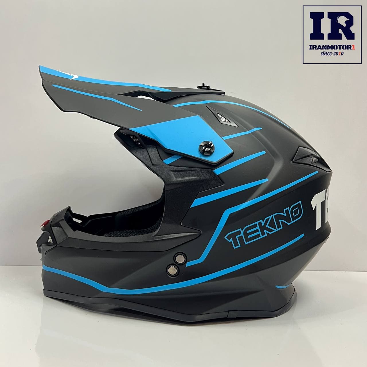 کلاه کاسکت کراسی Tekno تکنو مشکی آبی مات