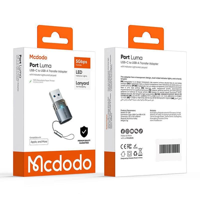 تبدیل OTG تایپ سی به USB مک دودو OT-758 — تصویر ۲