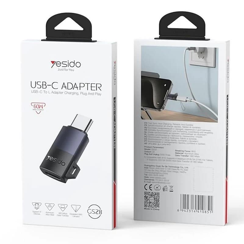 تبدیل OTG لایتنینگ به تایپ سی یسیدو GS28 — تصویر ۳
