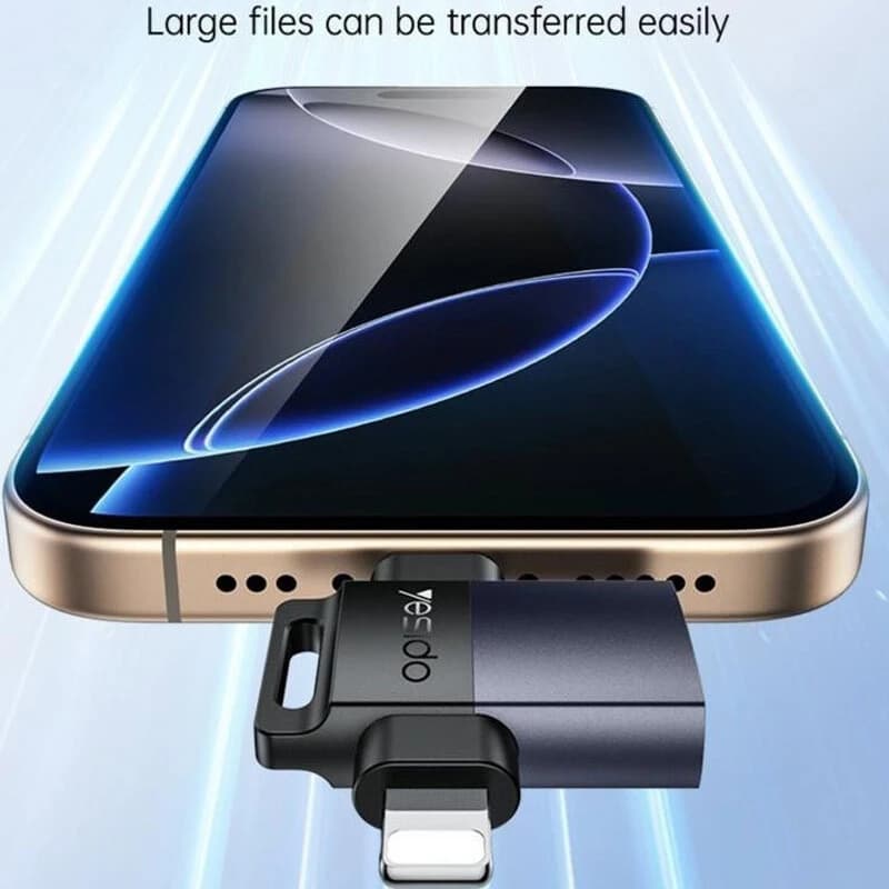 تبدیل USB OTG به تایپ سی / لایتنینگ یسیدو GS35 — تصویر ۵