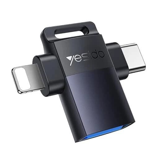 تبدیل USB OTG به تایپ سی / لایتنینگ یسیدو GS35 — تصویر ۸