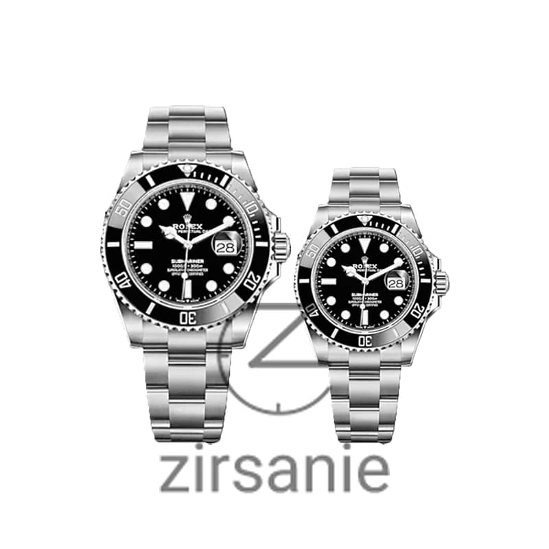 ساعت مچی رولکس ساب مارینر سیلور مشکی صفحه مشکی (ست) Rolex Submariner Silver Black Screen