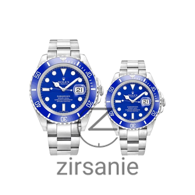 ساعت مچی رولکس ساب مارینر سیلور صفحه آبی (ست) Rolex Submariner Silver Blue Screen