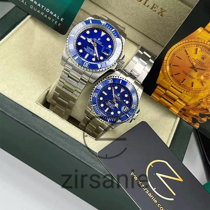 ساعت مچی رولکس ساب مارینر سیلور صفحه آبی (ست) Rolex Submariner Silver Blue Screen — تصویر ۳