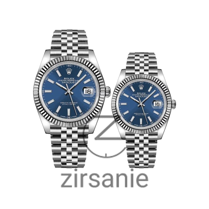 ساعت مچی رولکس دیت جاست سیلور صفحه آبی اندکس خط (ست) Rolex Datejust Silver Blue Screen Line Index