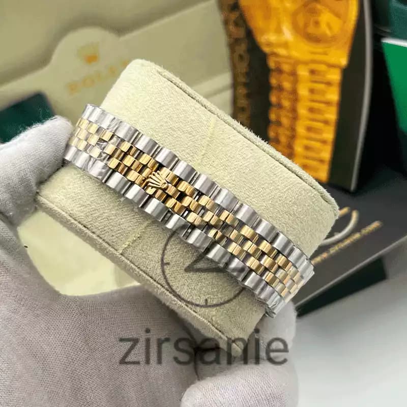 ساعت مچی رولکس دیت جاست دو رنگ سیلور رزگلد صفحه سیلور اندکس نگین (ست) Rolex Datejust Silver Rose Gold Silver Screen Diamond Index — تصویر ۴