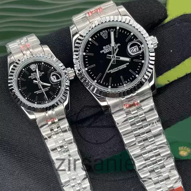 ساعت مچی رولکس دیت جاست سیلور صفحه مشکی اندکس خط (ست) Rolex Datejust Silver Black Screen Line Index — تصویر ۲