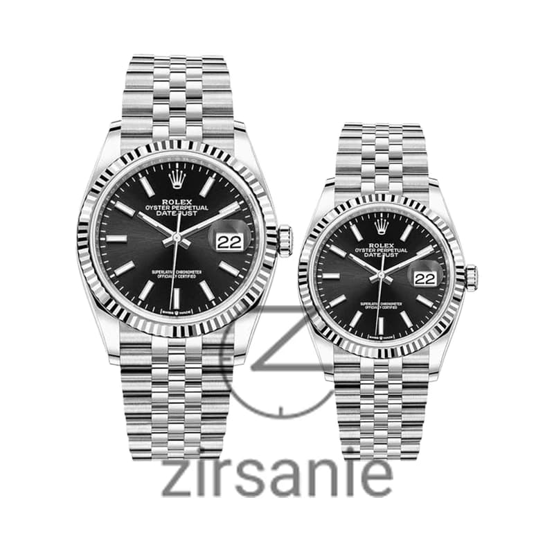 ساعت مچی رولکس دیت جاست سیلور صفحه مشکی اندکس خط (ست) Rolex Datejust Silver Black Screen Line Index