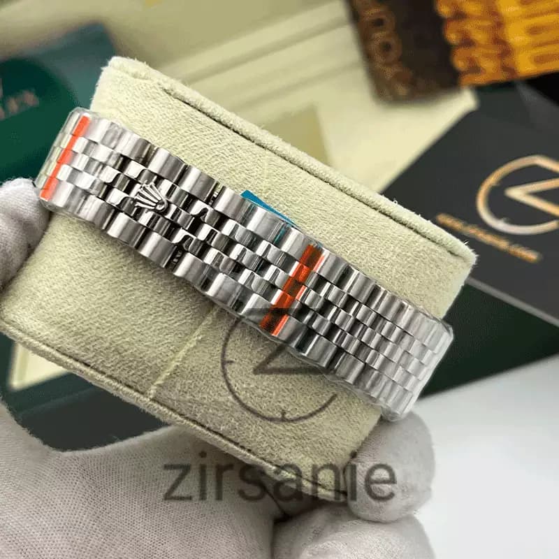 ساعت مچی رولکس دیت جاست سیلور صفحه آبی اندکس نگین (ست) Rolex Datejust Silver Blue Screen Diaomnd Index — تصویر ۴
