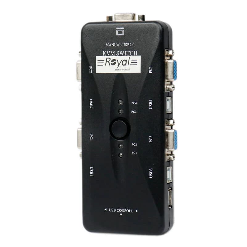 سوئیچ KVM دستی 4 پورت USB2.0 رویال