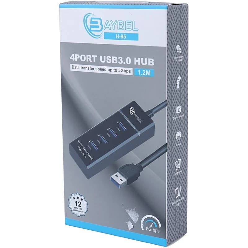 هاب 4 پورت USB3.0 بایبل H-95 — تصویر ۴