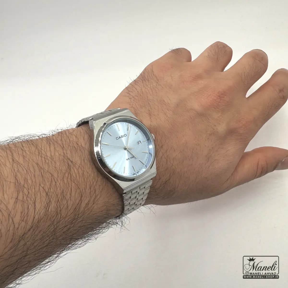 ساعت کاسیو (casio) سیلور صفحه ی آبی