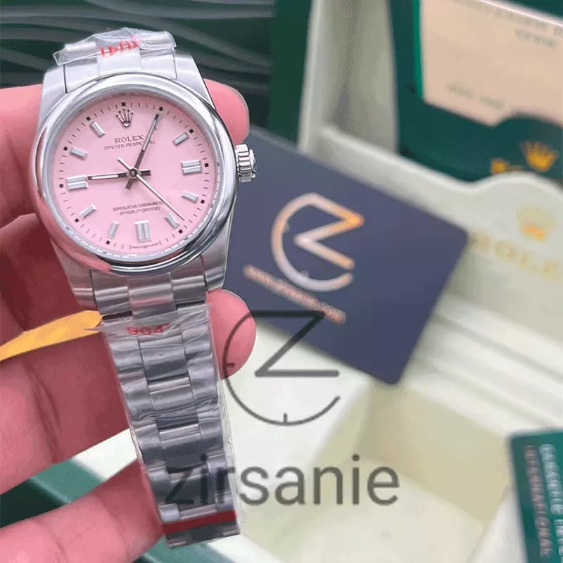 ساعت مچی زنانه رولکس پرپچوال Rolex Oyster Perpetual Silver Pink — تصویر ۲
