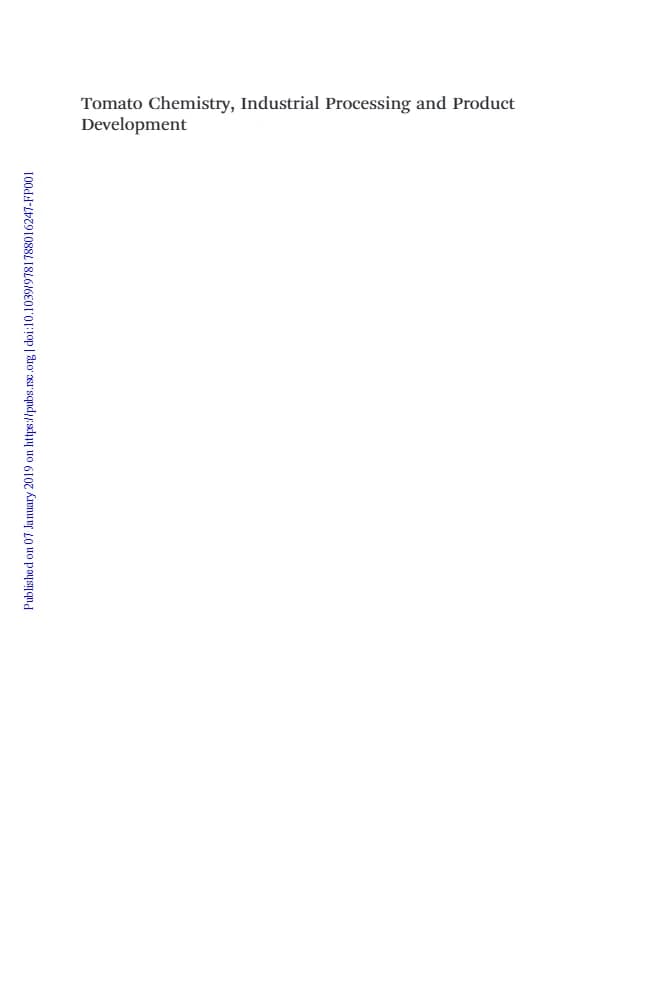 کتاب Tomato Chemistry, Industrial Processing and Product Development (شیمی گوجه‌فرنگی، فرآوری صنعتی و توسعه محصول) نسخه انگلیسی PDF