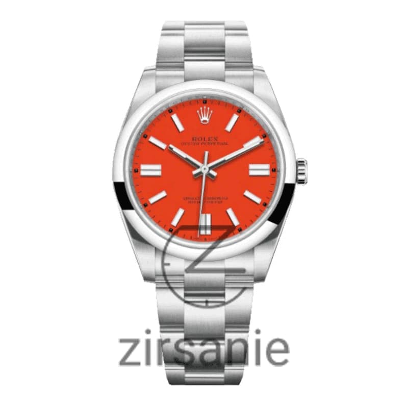 ساعت مچی رولکس پرپچوال (تک و ست) Rolex Oyster Perpetual Silver Red