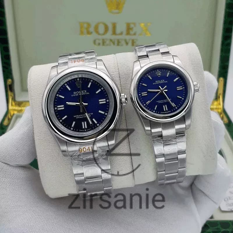 ساعت مچی رولکس پرپچوال (تک و ست) Rolex Oyster Perpetual Silver Blue — تصویر ۲