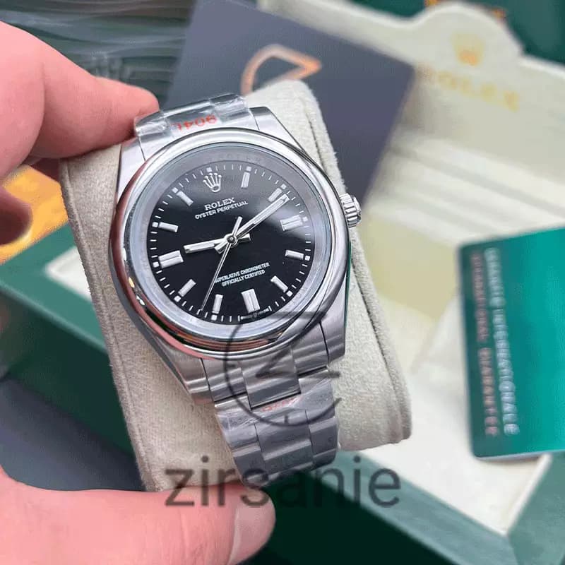 ساعت مچی رولکس پرپچوال (تک و ست) Rolex Oyster Perpetual Silver Black — تصویر ۳