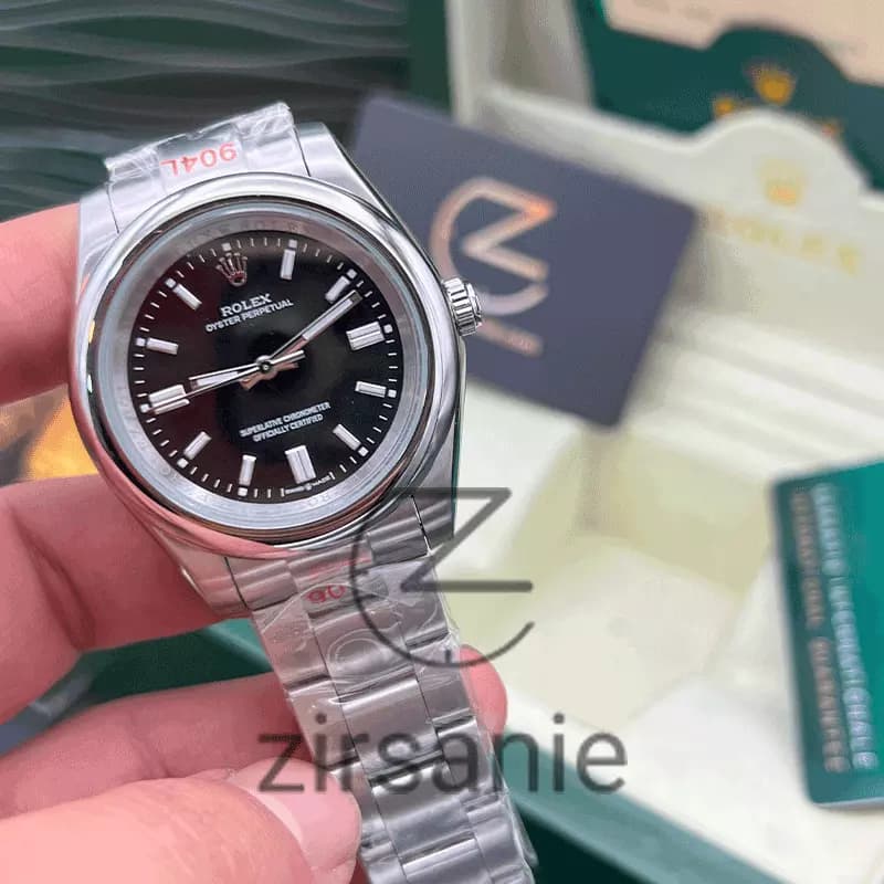 ساعت مچی رولکس پرپچوال (تک و ست) Rolex Oyster Perpetual Silver Black — تصویر ۴