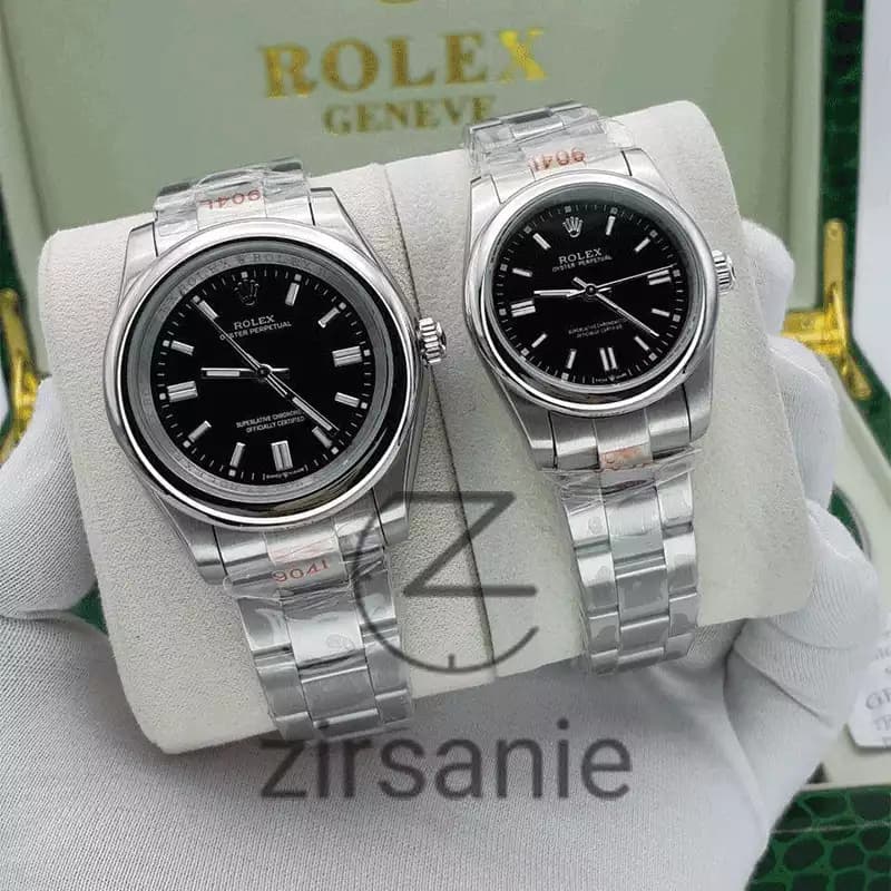 ساعت مچی رولکس پرپچوال (تک و ست) Rolex Oyster Perpetual Silver Black — تصویر ۶