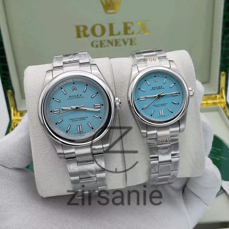 ساعت مچی رولکس پرپچوال (تک و ست) Rolex Oyster Perpetual Silver Tiffany — تصویر ۲