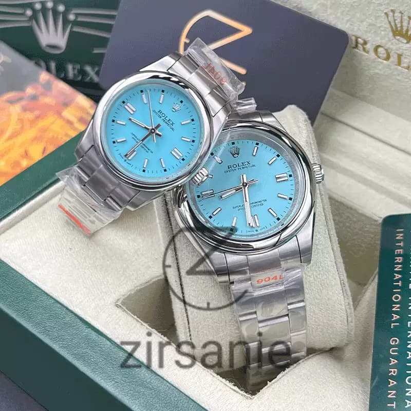 ساعت مچی رولکس پرپچوال (تک و ست) Rolex Oyster Perpetual Silver Tiffany — تصویر ۷