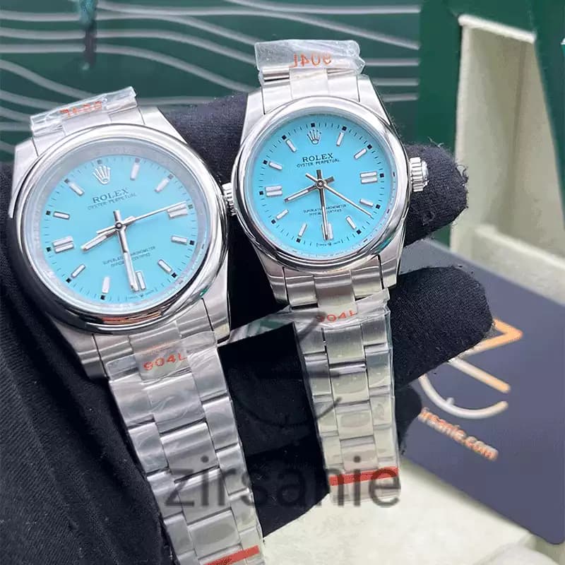 ساعت مچی رولکس پرپچوال (تک و ست) Rolex Oyster Perpetual Silver Tiffany — تصویر ۳