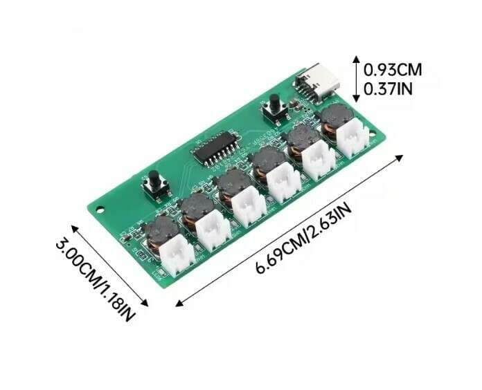ماژول تولید بخار سرد 6 تایی با ورودی Type-C به همراه پیزو JY-003-6 — تصویر ۳