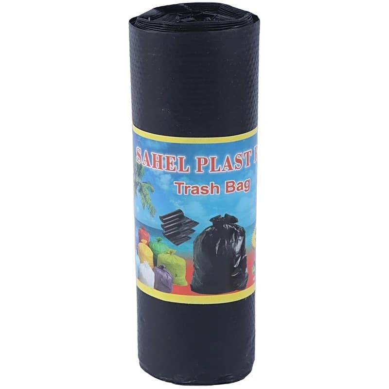 کیسه زباله رولی مشکی ساحل سایز 70*55 سانتی متر بسته 120 گرمی