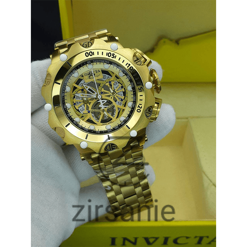 ساعت مچی مردانه اینویکتا ونوم طلایی مدل Invicta Venom Relogio — تصویر ۲