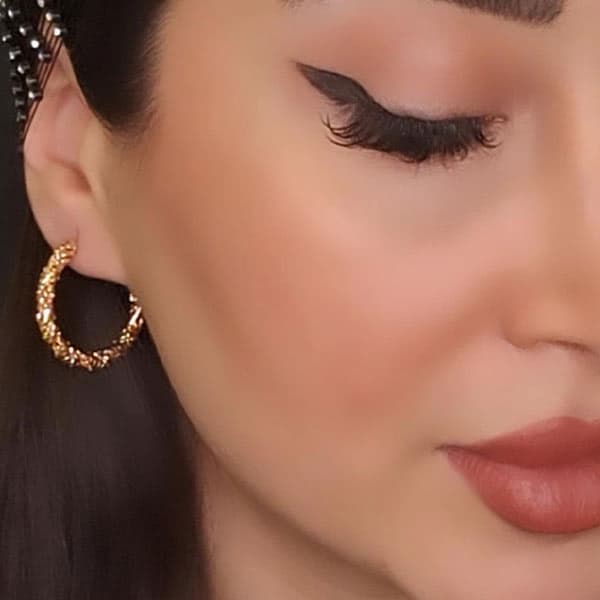 گوشواره ژوپینگ زنانه حلقه ای طلایی — تصویر ۵