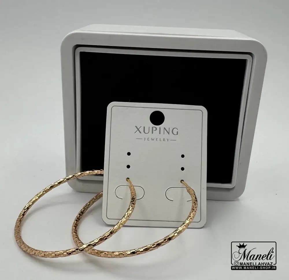 گوشواره حلقه ای طرح دار رنگ ثابت ژوپینگ