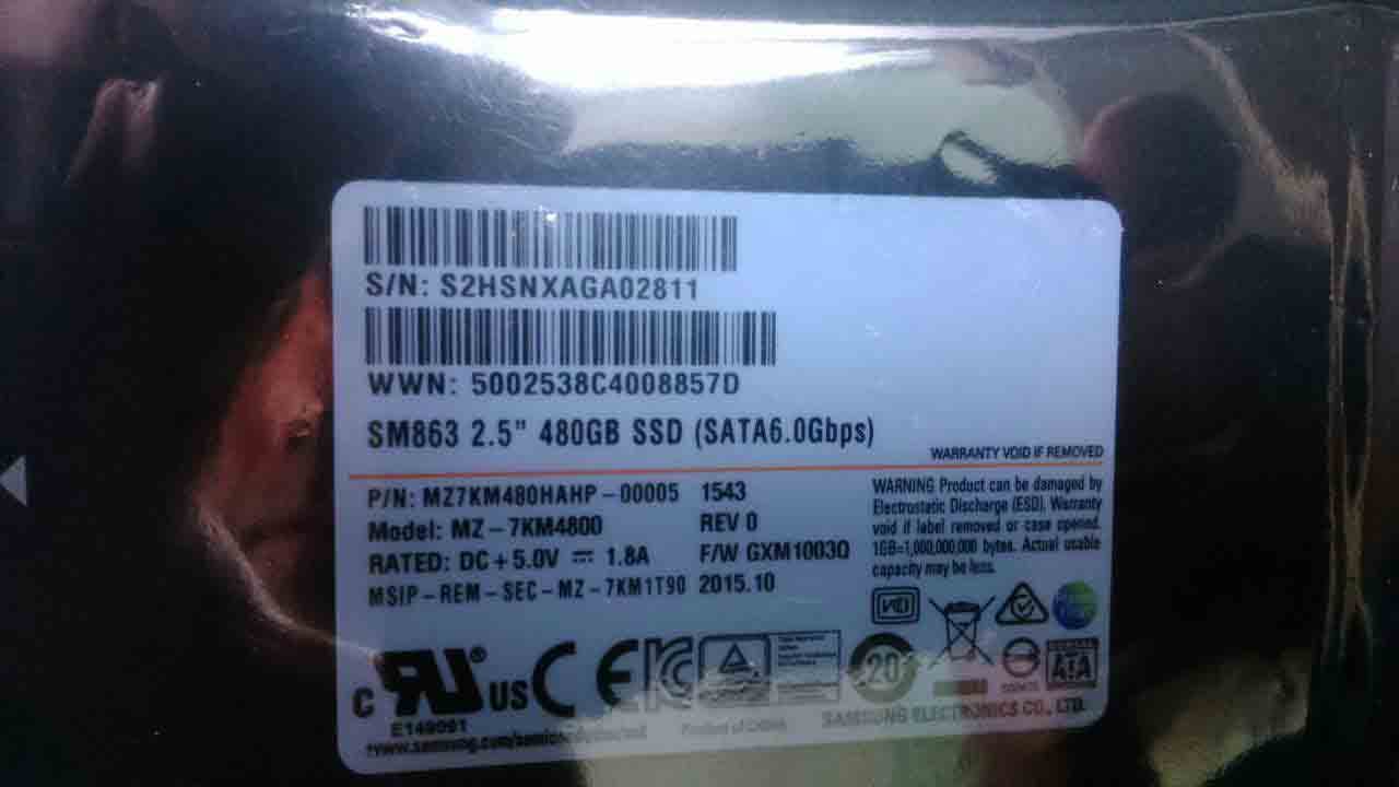 هارد SSD Samsung Enterprise Server SM863A 480 GB — تصویر ۳