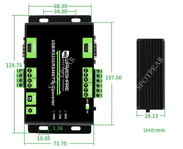 مبدل صنعتی USB/RS232/RS485/TTL برند WAVESHARE مدلSKU-21411 — تصویر ۳